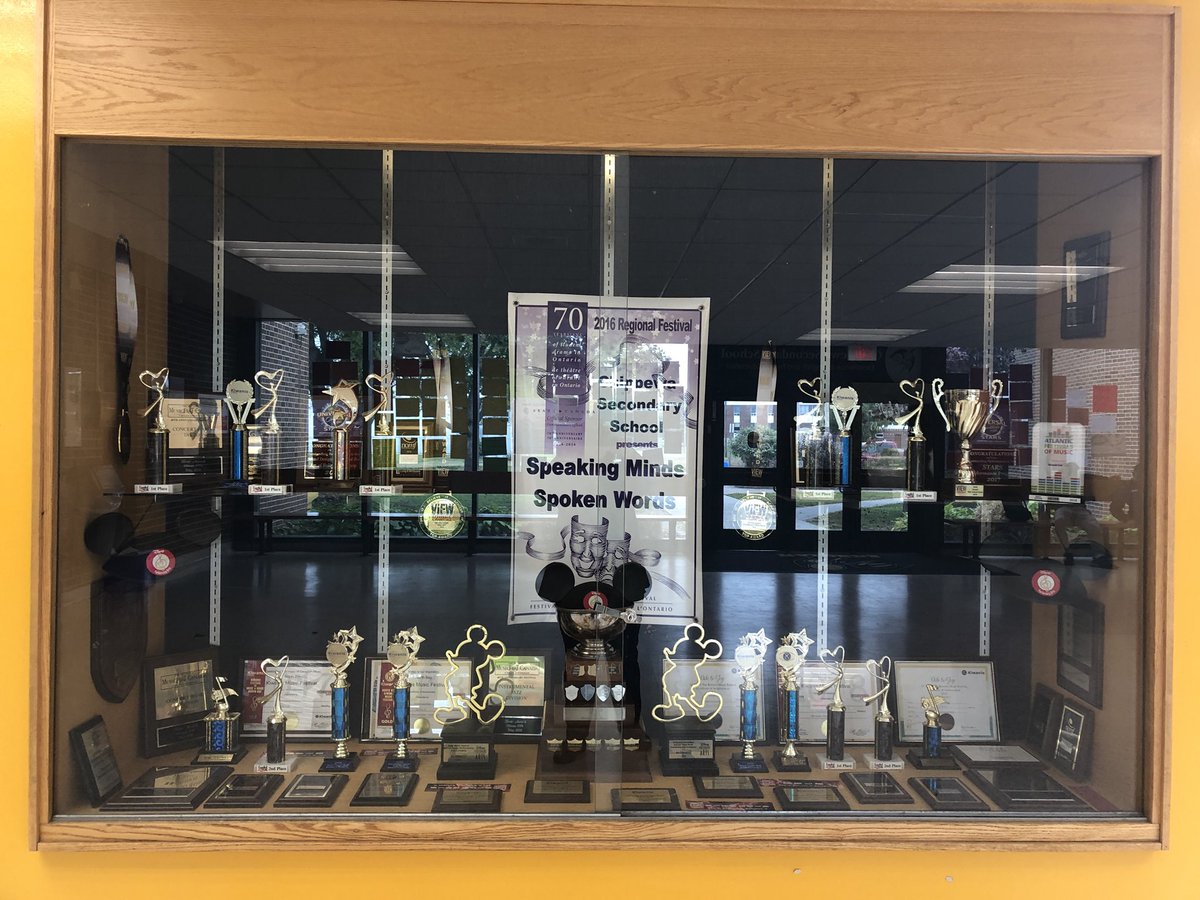 Amazing surprise by the Chippewa staff who redid all our awards showcases. They cleared out a whole showcase in the front foyer for our performance arts department! Love this staff and their support for our arts programming! <a href="/CSS_CarpeDiem/">Chippewa Secondary School</a>