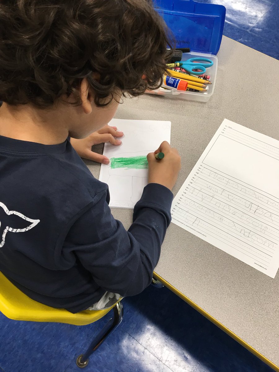 Writing books and “fancying up” their pieces in grade one!