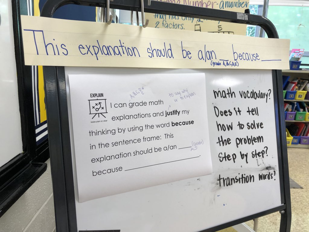 Kt63357's tweet photo. 4th graders practice giving grades to math explanations about solving addition equations to help them with their writing ππ»ππ»#productivepartners @TylerHeights #LanguageLearning https://t.co/rnUGUzb2lM