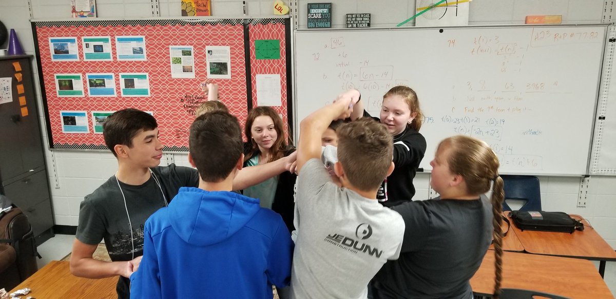 BSHSmath's tweet photo. Team building during 3rd hr #BSHSGEOMETRY today, because being able to work cooperatively is a life long skill. https://t.co/6vyQ4a3VVm