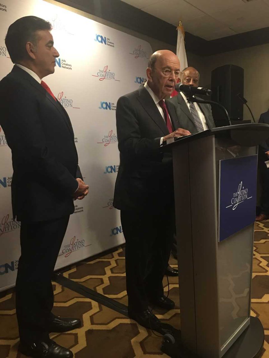 Remarks by <a href="/SecretaryRoss/">Sec. Wilbur Ross</a> at the U.S. Census, National Partnership Press Event in Washington, D.C. <a href="/LatinoCoalition/">The Latino Coalition</a> bit.ly/2y8ih5r #2020Census <a href="/uscensusbureau/">U.S. Census Bureau</a>