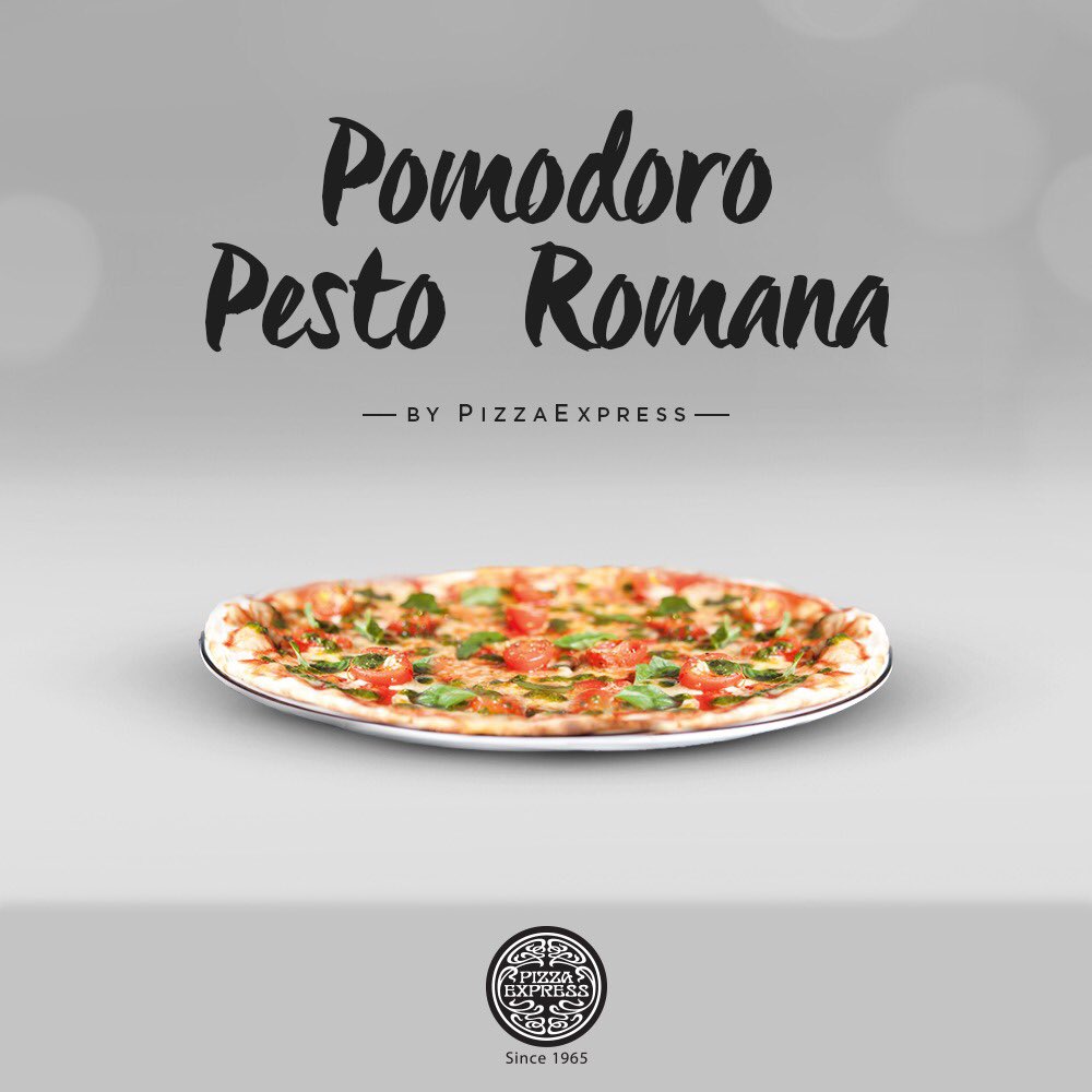 Beautifully dished out with pesto and baby mozzarella to make for a wholesome meal. Have you tried the Pomodoro Pesto Romana yet?
#PizzaExpressIn 
#romano #pesto #pomodoro #pizzas #babymozzarella #cheesy #italian #italiancuisine #italianfood