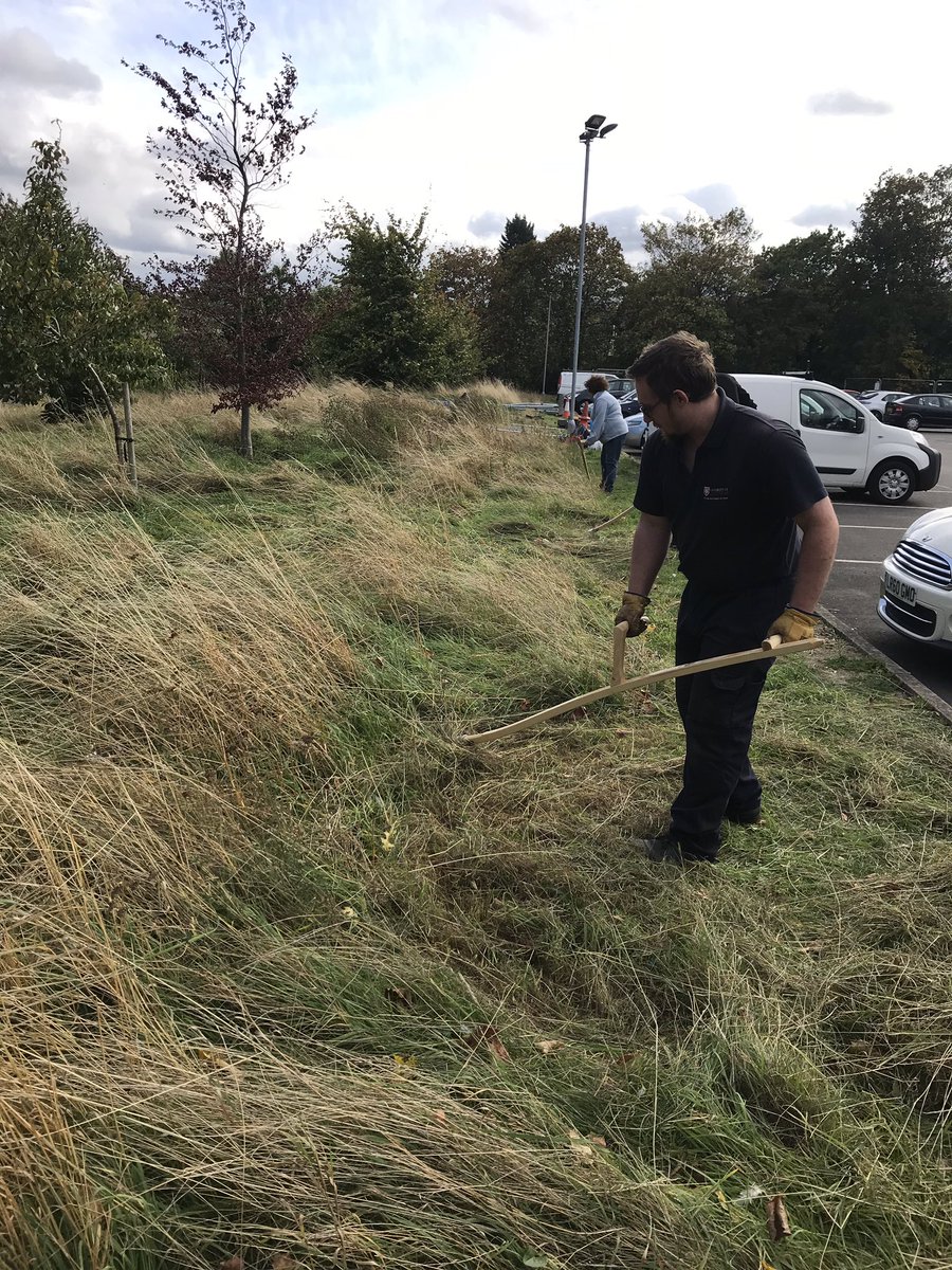 Great to be reintroducing traditional hay cutting methods in #Leicester on #UrbanBuzz sites <a href="/uniofleicester/">University of Leicester</a> #Scything, a great effort from all the volunteers! - thanks to <a href="/BiffaAward/">Biffa Award</a> for funding, to allow us to train local people in these techniques!