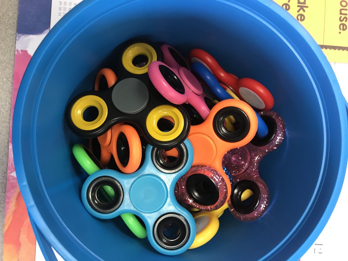 MissFulgenzio's tweet photo. One of my all time favorite warm-ups! They get so excited when they see me pull out a bucket of fidget spinners! #fidgetspinnermath https://t.co/eEmDxDFB77
