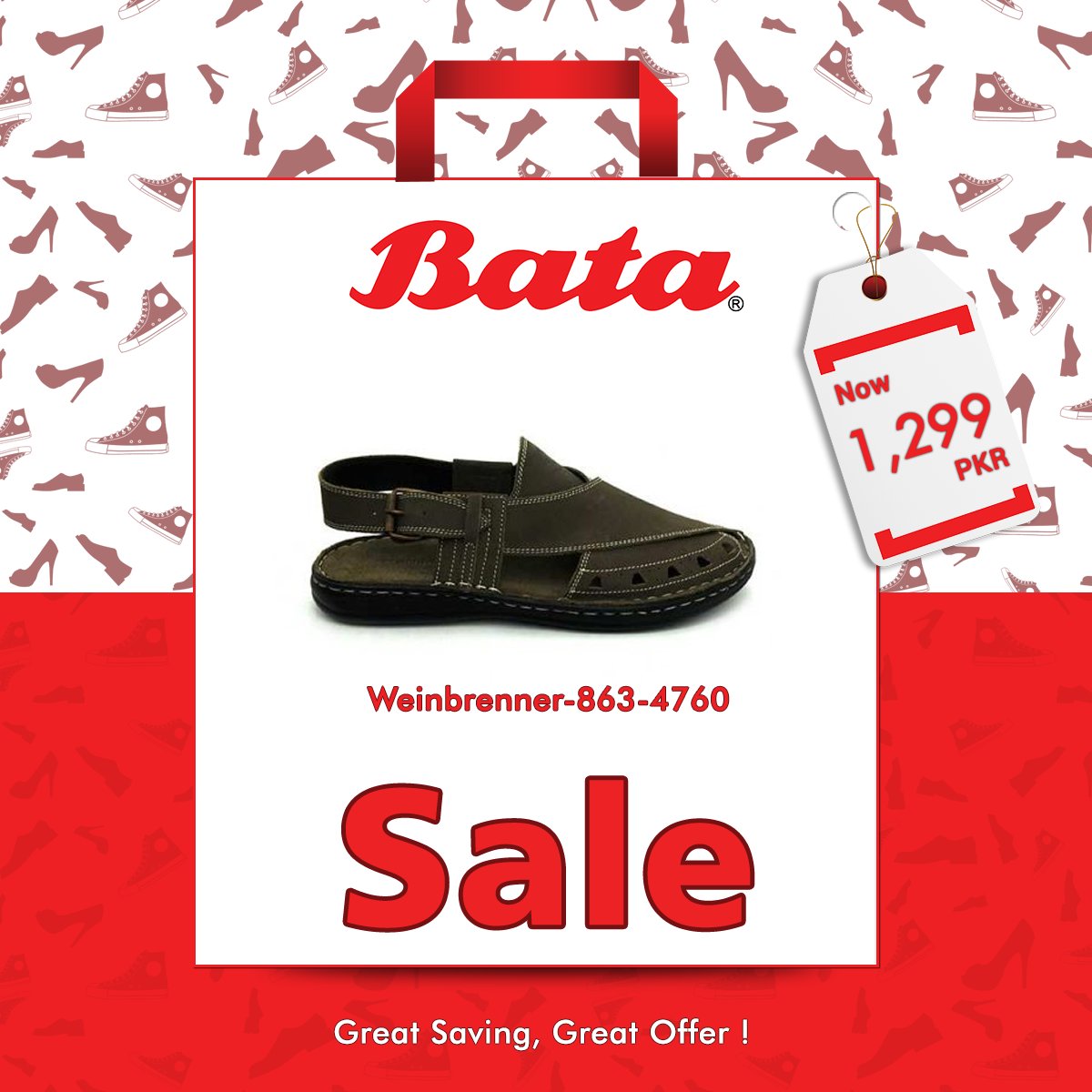 BataPakistanLtd's tweet photo. Bata Upto 70% Sale - Get amazing discounts on your favorite articles!
Great Saving, Great Offer - Head to your nearest Bata outlet today or place your order online!
https://t.co/0KahHAqxbx
#Bata #BataPK #GreatSaving #GreatOffer #Sale #SaveUpTo70Percent #70Percent #Discount #Shoes https://t.co/kmUO5JSQQ4