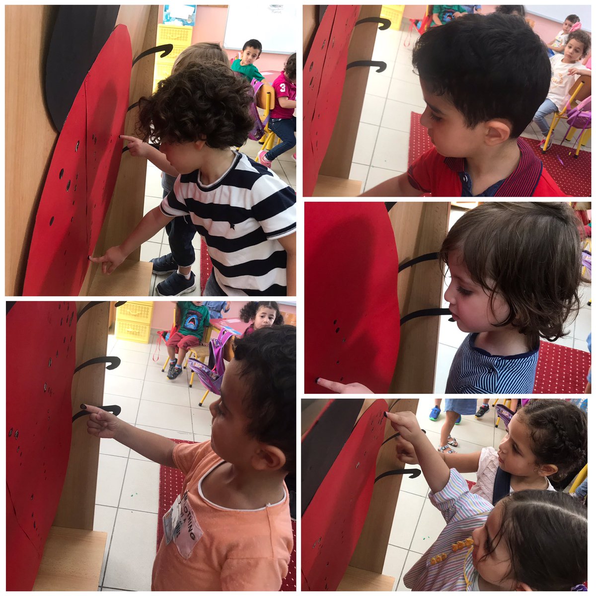 rovina_fodda's tweet photo. #KG1B learners making #dots on the ladybug’s huge body #dot #finger_print #black #group_work @DawhaHighSchool @FThaalby https://t.co/hqXBlCwTs4