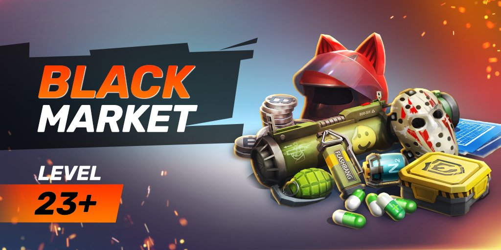 godsofboom's tweet photo. ONLY FOR 24 HOURS! A brand new feature - Black Market. Basically it's a fair for players level 23+ where you can get prizes for gunbucks!

💥Spend gunbucks to get prizes
💥Get consumables, battle coins and gun fragments
💥You can claim the same prize multiple times

Check it out! https://t.co/Z7bjkzzAgA