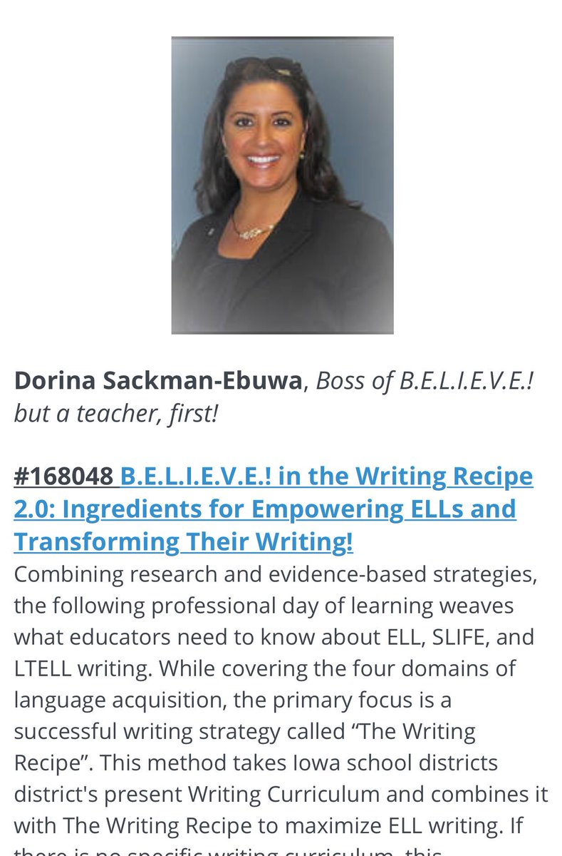 DrCarolSalva's tweet photo. #IowaCLC is going to have some serious #PLN magic going on! So excited to be the keynote & to be among all these great edu-leaders! More: https://t.co/lutamNS40J
#ellchat #esol #ellchat_bkclub #SLIFE #SIFE #ESL https://t.co/fSnD4icbUI