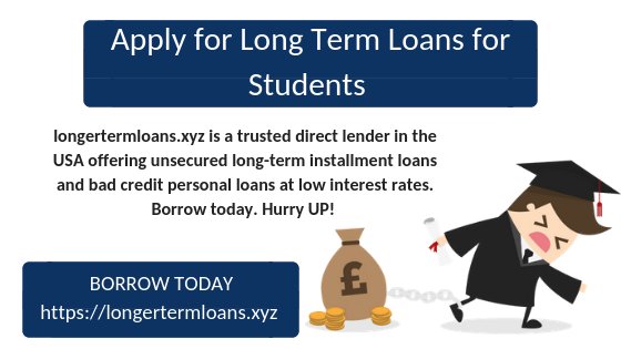 loans_long's tweet image. longertermloans.xyz is an online #creditlender, offering a customized deal on #longtermloans. It provides loans without guarantor's signature and interest rates are also competitive. To know more, visit: bit.ly/2QOWesL
#badcredit #loans #bestloans #studentsloan