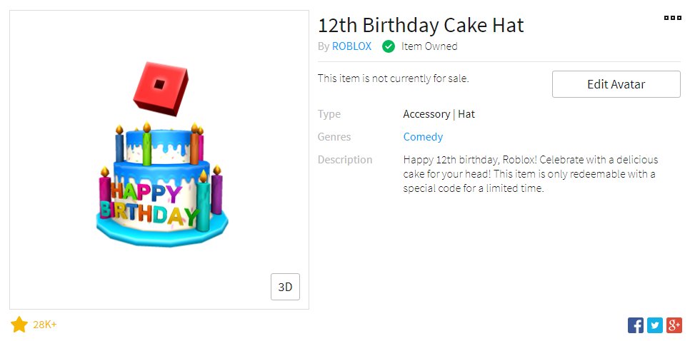 𝖒𝖎𝖓𝖘𝖙𝖆𝖘𝖙𝖎𝖈 On Twitter Im Going To Wear This For My Birthday On Roblox - how to get 12th birthday cake hat on roblox