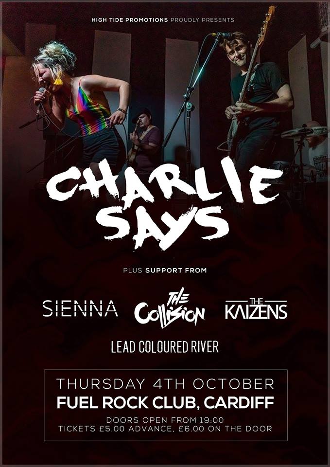 We're making our first appearance at <a href="/FuelCardiff/">Fuel Rock Club</a> this Thursday supporting <a href="/charliesaysband/">Charlie Says</a> alongside <a href="/TheCollisionUK/">The Collision</a>, <a href="/thekaizens/">JippJocce</a> and <a href="/SiennaCDF/">SIENNA</a>!

Advanced tickets are £5 and £6 on the door, feel free to drop us a message if you'd like some!! X