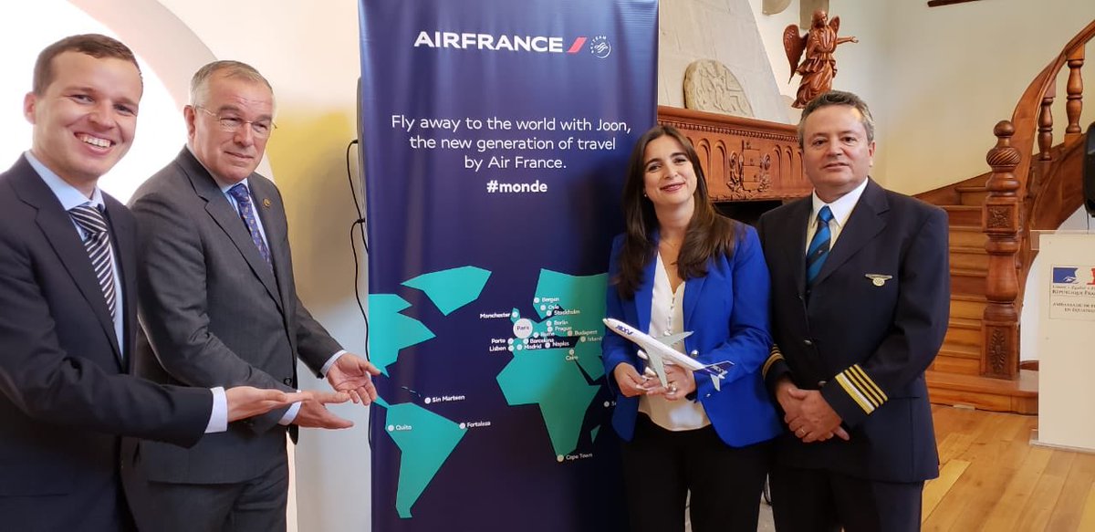 mnlandazuri's tweet photo. Proud to be part of the press conf at French Embassy to announce the new route #quito #paris as of 14may19! #weflyjoon the new generation of travel by #AirFrance https://t.co/0HhWrEDRe2