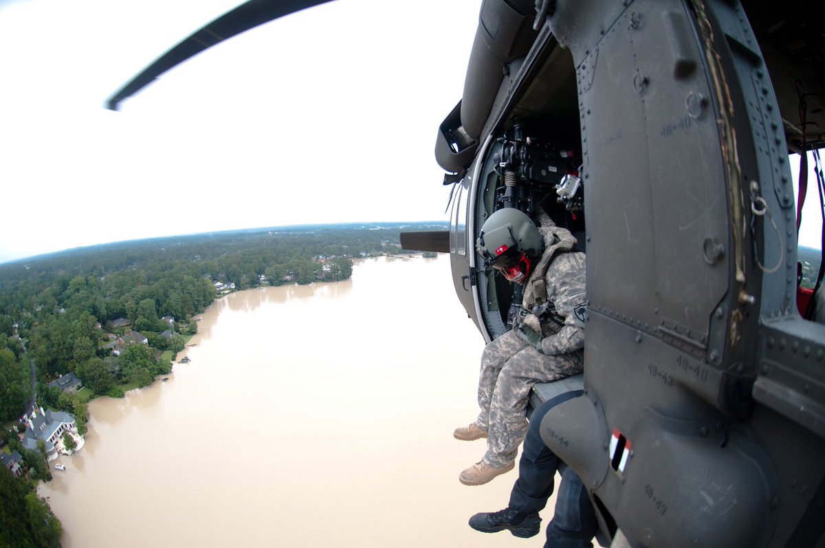 SCNationalGuard's tweet photo. Looking back beginning Oct. 1, 2015, unprecedented rain impacts #SC resulting in what was called a 1,000 year flood. At the peak, over 4,000 #SCGuard Soldiers &amp; Airmen answered the call for #TeamSC. #AlwaysReady #SCFlood https://t.co/eDYX9BMW0J