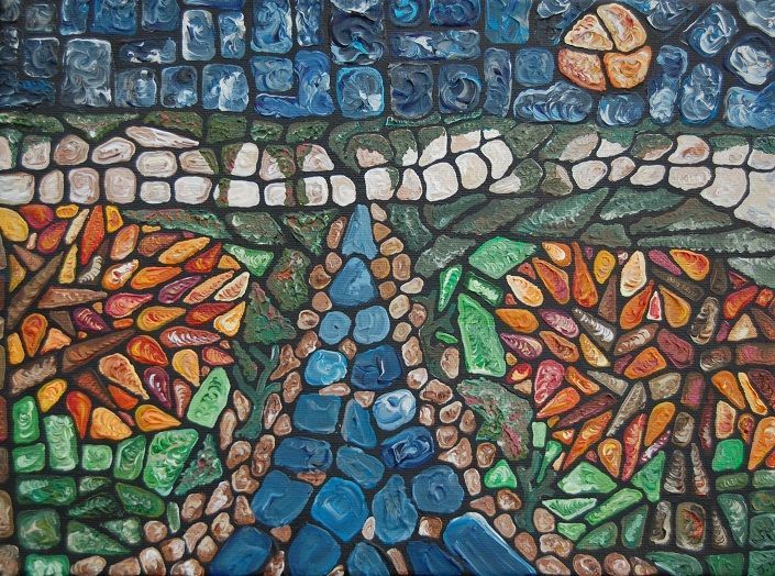 NetworkArtistsN's tweet photo. *Members Spotlight*

Jenna Moore "I work primarily in #oils, with some #acrylics and #pen and #inkdrawings. I am self-taught and on the autistic spectrum. I use strong black lines, and patterning or #mosaics to represent my Aspergic view of the world."

https://t.co/BptQkvcORd https://t.co/AkOF4DR9JZ