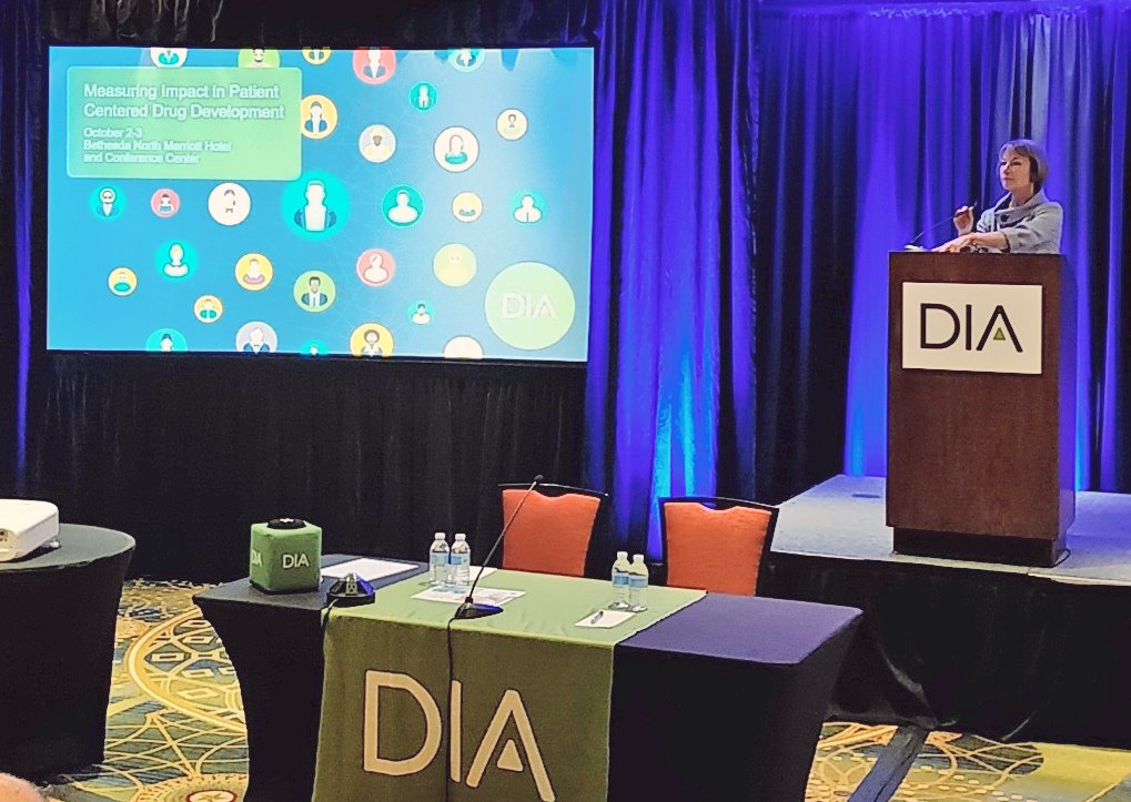 imi_paradigm's tweet photo. @MichaelsDebra from @DrugInfoAssn opening the conference on Measuring impact in patient centered drug development. Two days to discuss and find solutions, because this will support the cultural change in medicines R&D.
#Patient18 https://t.co/3ncpYRoRnN