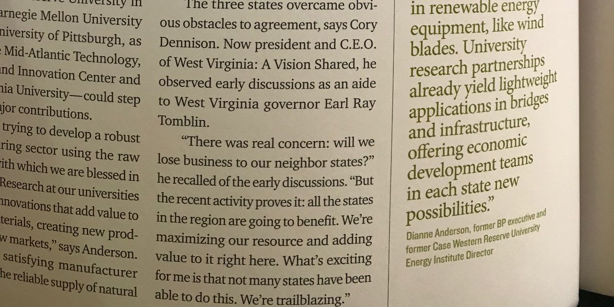 VS President <a href="/C304Denni/">Cory</a> quoted in Benedum Annual Report #tristateshalecoalition #appalachianbasin #infrastructure #visionshared