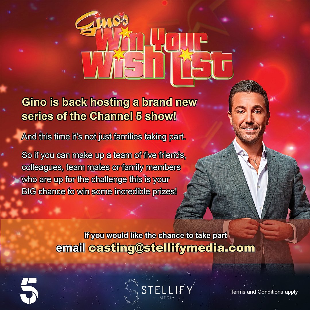 StellifyMedia's tweet photo. We're currently casting for three amazing shows! Check it out!
#Millionaire #MillionaireUK #TransformationShow #SecretBody #WinYourWishList @JeremyClarkson @Ginofantastico @BeOnITV @ITV @channel5_tv @SecretBody2 @MillionaireUK @WinYourWishList https://t.co/9UDLGXl4DJ