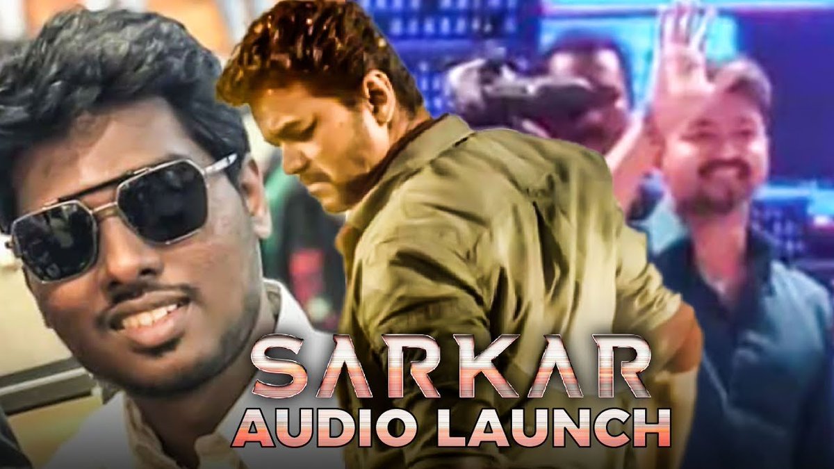 behindwoods's tweet photo. THALAPATHY 63 Announcement in Sarkar Audio Launch? | Vijay | Atlee #Thalapthy63 #Vijay #SarkarAudioLaunch #SarkarTracklist #SarkarKondattam 
Link: https://t.co/vK2B1GNkMN https://t.co/aR4MG5KzhV
