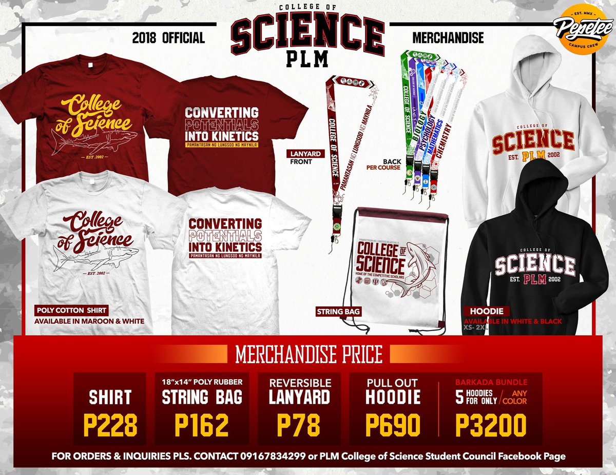 TheCSSC_'s tweet photo. Brand youself with the mark of excellence as the College of Science Student Council releases its official merchandise for the year!
Wear them LOUD and PROUD, Sharks!
#CSMerch
#ConvertingPotentialsIntoKinetics
#HomeOfTheCompetitiveScholars
#CSMakesItHappen https://t.co/DCZQOqsFSt