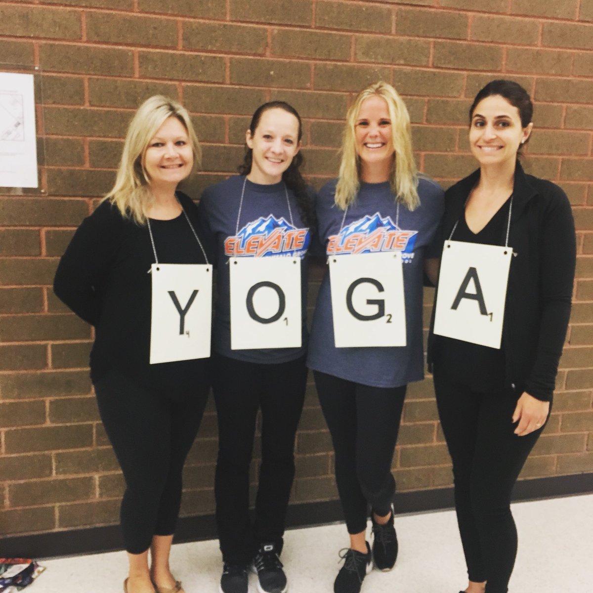 How PE teachers do Scrabble. #HappyHomecoming #bgscrabble #yoga