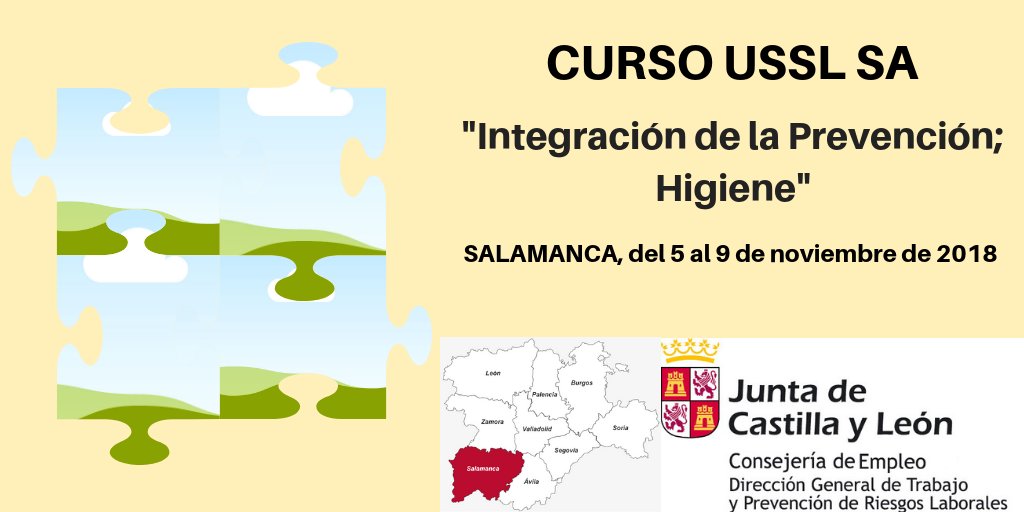 prevencionjcyl's tweet photo. #PRL #CursoPRL “Curso: Integración de la Prevención; Higiene”
Salamanca, del 5 al 9 de noviembre de 2018. @educacyl @EIAF_ULE @UVa_es @unileon @usal @UBUEstudiantes @UCAVILA
https://t.co/jaihZwLKND https://t.co/SO48i7Ycd0