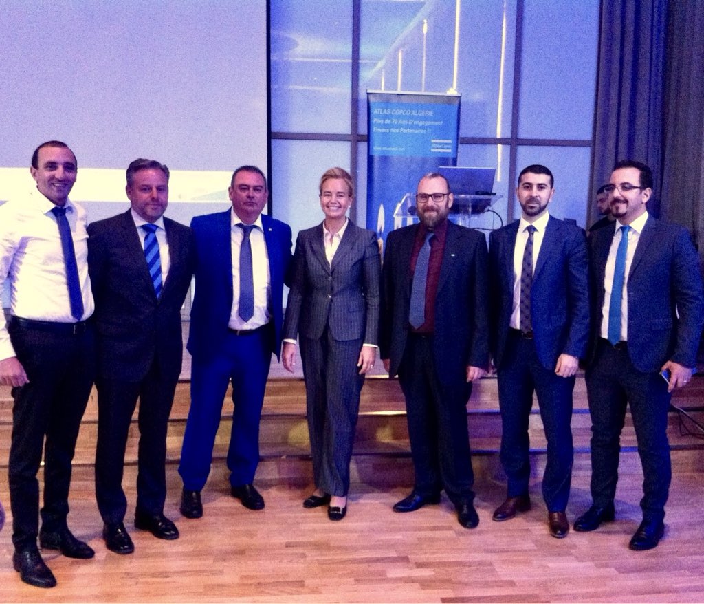SwedeninDZ's tweet photo. Félicitations à @AtlasCopcoAlg qui fête 70 ans de présence ininterrompue en #Algérie ! Célébration ce matin avec @epirocgroup et S.E.M. l’Ambassadeur de Belgique @BusinessSweME @setradepolicy @Utrikesdep @AtlasCopcoGroup https://t.co/qx4sZW2wPs