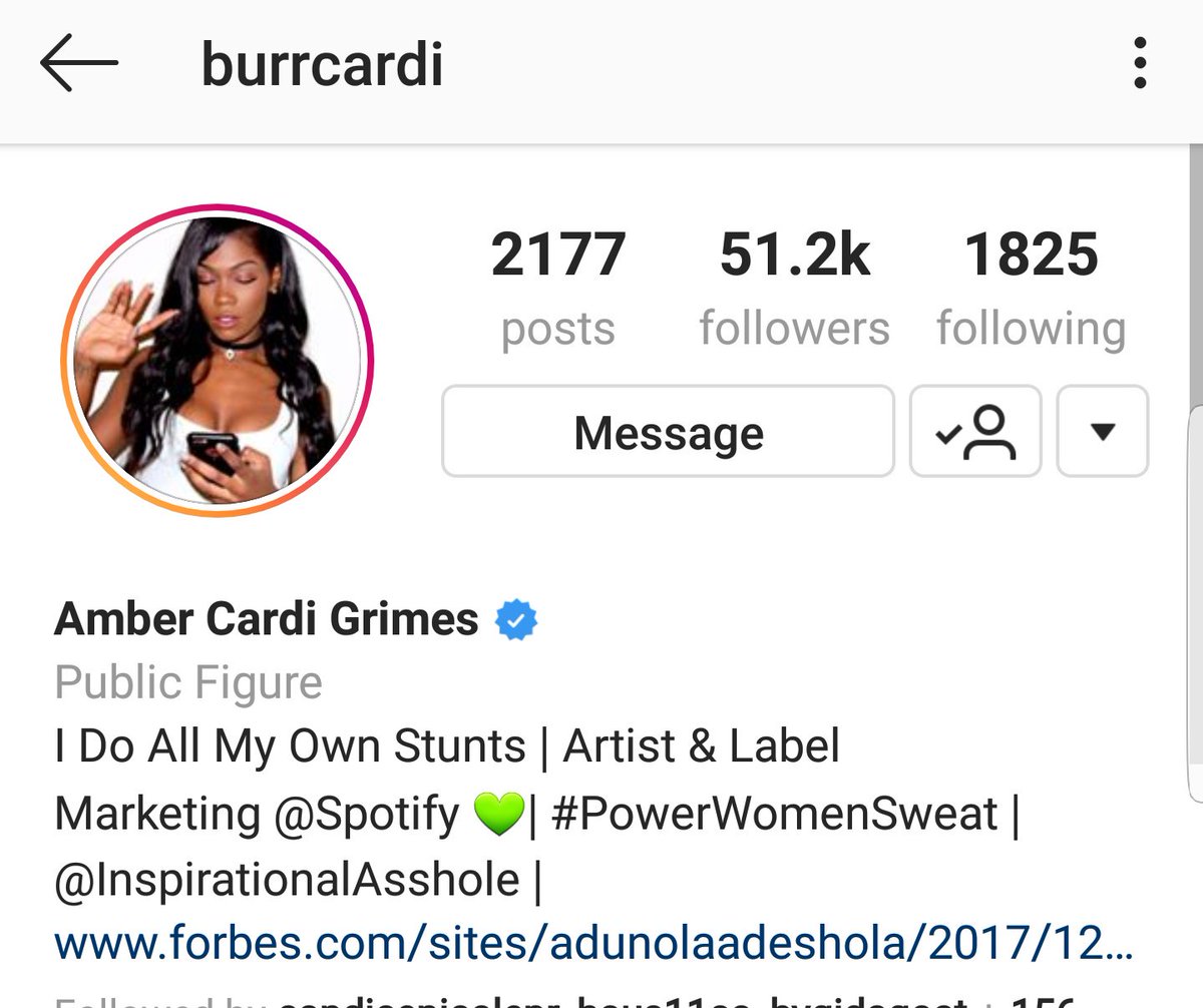 Amber Cardi Grimes or BurrCardiIG: BurrCardi Artist & Label marketing at Spotify
