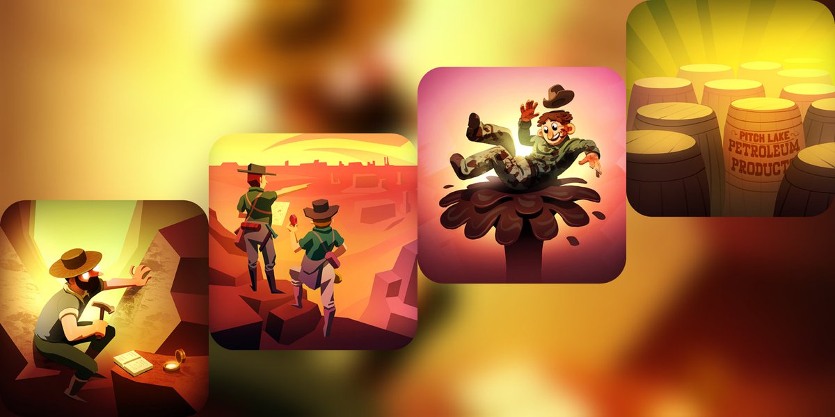 An Indie Game Dev Journey in 4 Acts (pics taken from our game's Patent Cards).
Sometimes your game can be a jackpot or just a.. pot full of explosives ¯\_(ツ)_/¯

#StartIdling
#IndieGameDev #TuesdayThoughts #IndieStories #gameart #indiedevStories #WildWestSaga #WWS