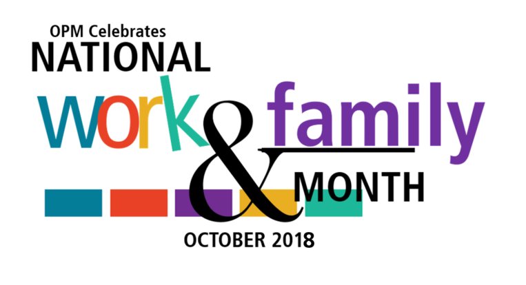 USOPM's tweet photo. Happy Work and Family Month! Learn more about the Federal Work-Life Programs (Telework, EAP, Dependent Care, Health & Wellness) today: https://t.co/WrdGUbuq8B. For questions please contact worklife@opm.gov. #WorkLife4Feds #NWFM https://t.co/ATdaqUhNB9
