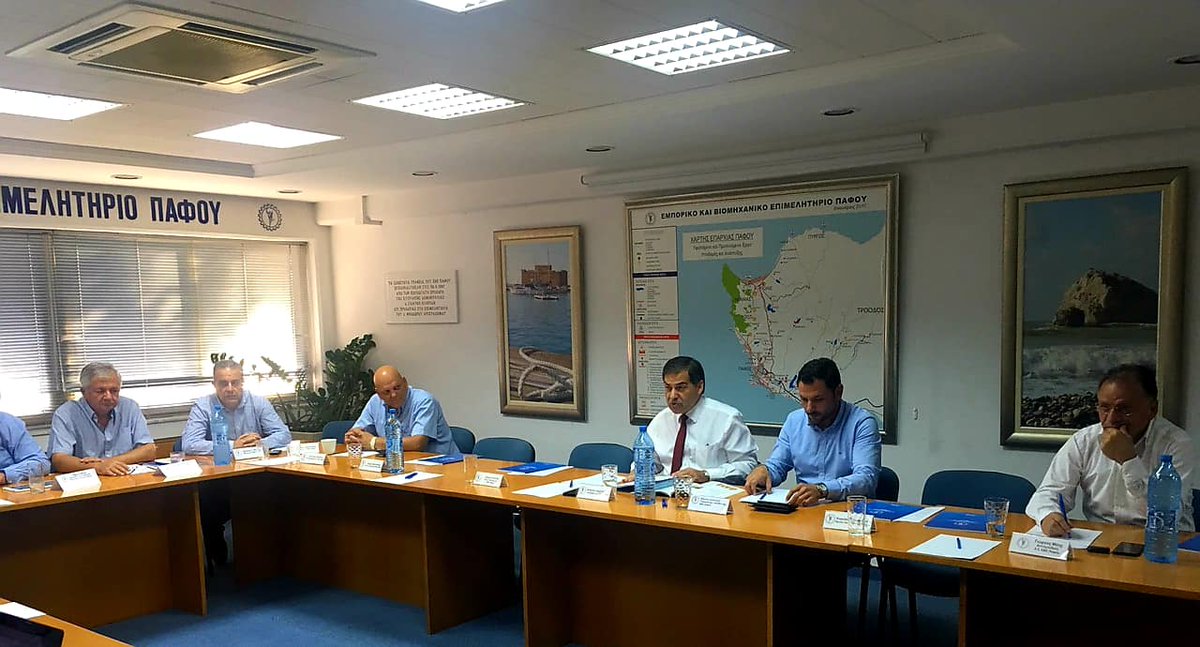 pafoschamber's tweet photo. Ευρεία σύσκεψη στα Γραφεία του ΕΒΕ Πάφου παρουσία του Υπουργού ΓεΑΠ @CostasKadis, Βουλευτών της Επαρχίας Πάφου, των Κοινοταρχών των Κοινοτήτων του #ΑΚΑΜΑ και Αξιωματούχων του #PCCI. #διαχειριστικοΣχεδιοΑΚΑΜΑ, εξελιξεις και #ΤοπικάσχέδιαΚοινοτήτων. Στόχος η #ruraldevelopment. https://t.co/bal1lIIAuG