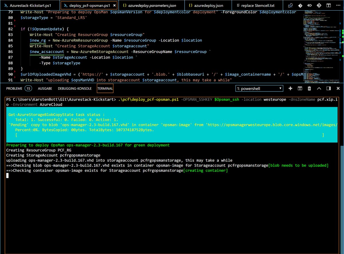 azurestack_guy's tweet photo. looks like someone adjust some @pivotalcf deployment scripts to work seamless on #azure and #azuerstack using latest #hybrid api ... https://t.co/tCaA0Q9Kp8