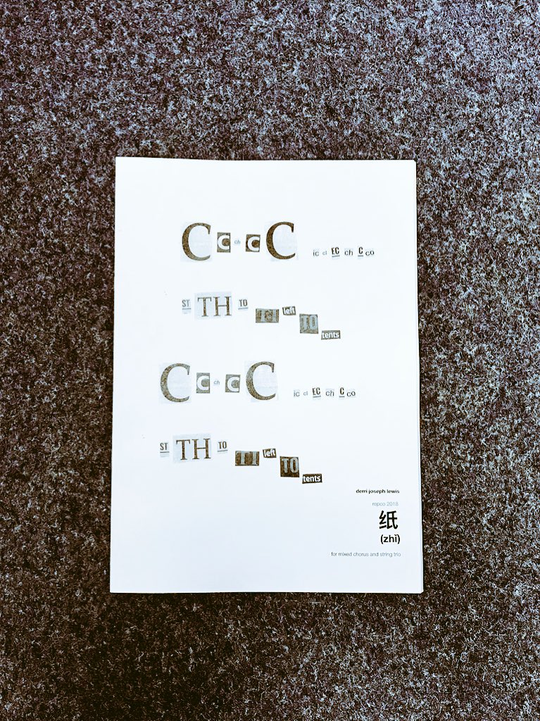 derri_lewis's tweet photo. super excited to start rehearsing my new choral piece, ZHÎ for choir and strings! part of #BoreasRising in @RWCMD foyer 🏴󠁧󠁢󠁷󠁬󠁳󠁿 the piece takes newspaper fragments as source material 🎧 https://t.co/OgeZiR2EfA