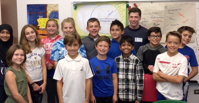 GlenEllynD41's tweet photo. @ForestGlen41 alumnus and U of Chicago Philosophy student Ryan Burgess presented "What is Philosophy and How Does it Fit with Math?" to Laura Lee's 5th Graders. The instructional goal was for students to learn about an area of study they haven't encountered yet. Thank you Ryan! https://t.co/qg9NPOU4q1