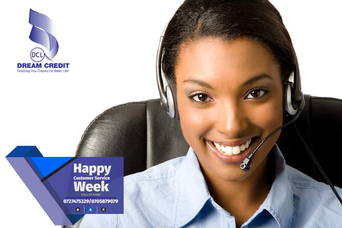 CreditDream's tweet photo. We would like to wish all our esteemed customers a happy customer service week! Thank you for your loyalty and continued support🙂
 As we grow together, we promise to continue serving you in the best way possible!
 Talk to us on: 0727475329/ 0705 879079. https://t.co/SofOC2qWXl