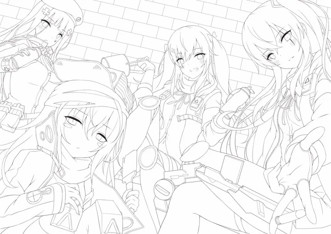 ペン入れ終わりー!色塗っていく
そして今日PSO2の日ってことすっかり忘れてた 