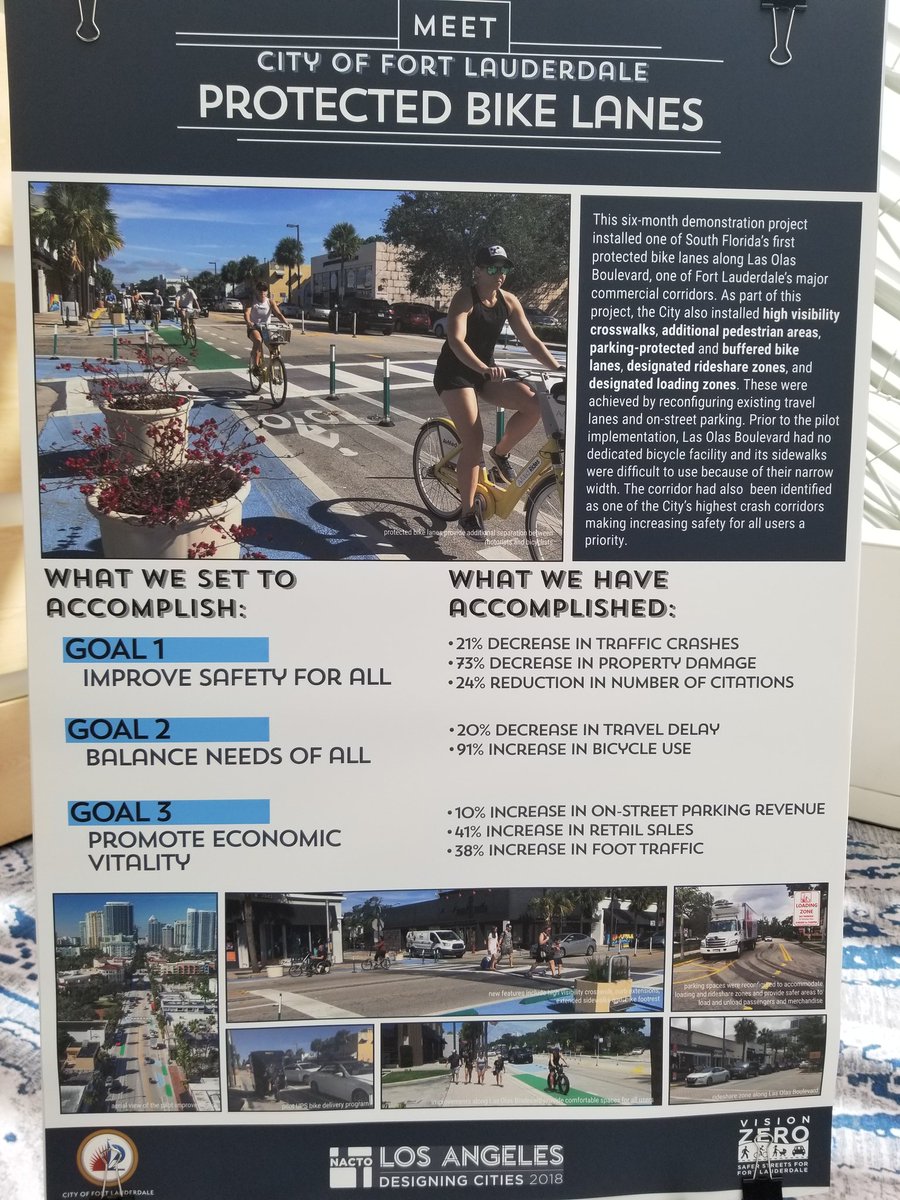 Car_Free_USA's tweet photo. Ft. Lauderdale bike lane results. #NACTO18 https://t.co/tM4qZOX6Ue