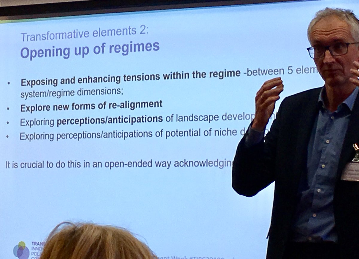 LaKotipelto's tweet photo. How to be more transformative? Q: Do we need to.. What is wrong with the existing system? A: The prevailing socio-technical system will not achieve #SDGs @johan_schot That’s why #TIP2018Conf #kokeilut #yhdessä https://t.co/fb7ERA3ftP