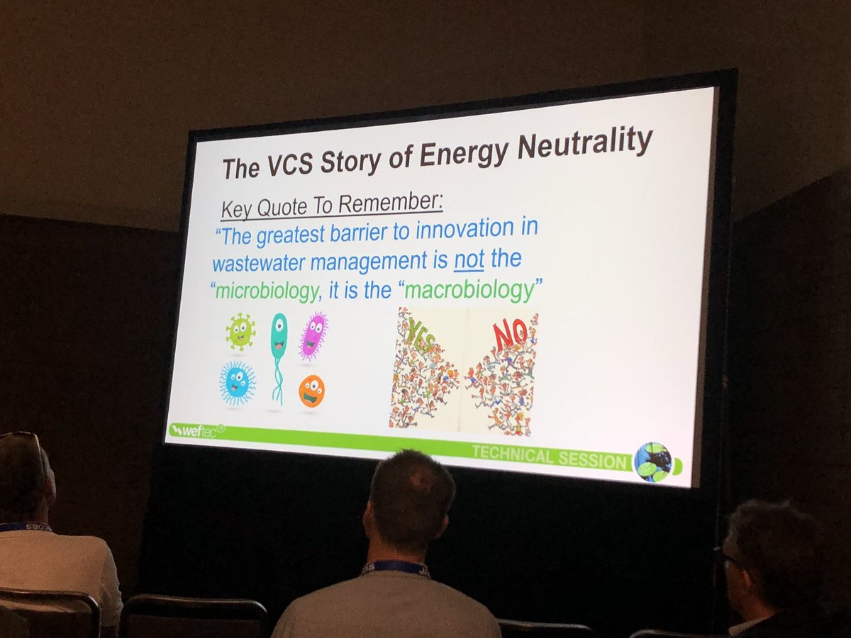 adriennegineer's tweet photo. @TACjr6 presenting about empowering staff to achieve energy neutrality at water resource recovery facilities #WEFTEC2018 @JacobsConnects https://t.co/ysga78U8Lj