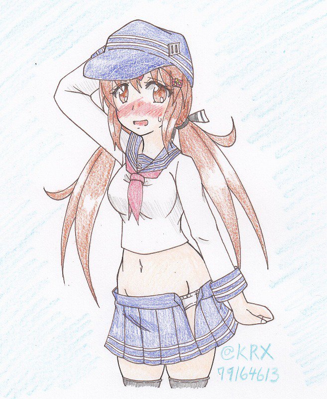 #艦これ版深夜の真剣お絵描き60分一本勝負
 #艦これ版真剣お絵描き60分一本勝負_20181002
 #タシュケント
今日のお題はタシュケントかー
描きたいなー
でも服装が難しくてなー
1時間で描けるかなー
ヴェールヌイ「お困りのようだね、司令官!」 