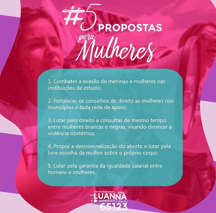 joaoisart's tweet photo. Algumas propostas de Luanna Ramalho, a candidata a Deputada Estadual de Minas Gerais pela Juventude. #LuannaRamalho #JuventudenaPolitica #Mulheresnopoder #EleNão #Eleicoes2018 #OcupaOPoder https://t.co/B72r0fj7ua