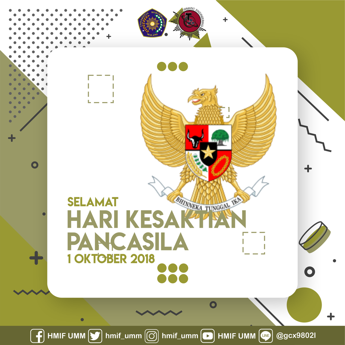hmif_umm's tweet photo. ➡️[KESAKTIAN PANCASILA]⬅️
Hari yang dimana berkaitan dengan peristiwa G30S/PKI. Dalam insiden ini merupakan usaha PKI mungubur unsur pancasila menjadi ideologi komunis.
.
Mari para pemuda-pemudi untuk tetap berpegang teguh dan berpedoman kepada idologi pancasila. https://t.co/LZnL6UnZxY