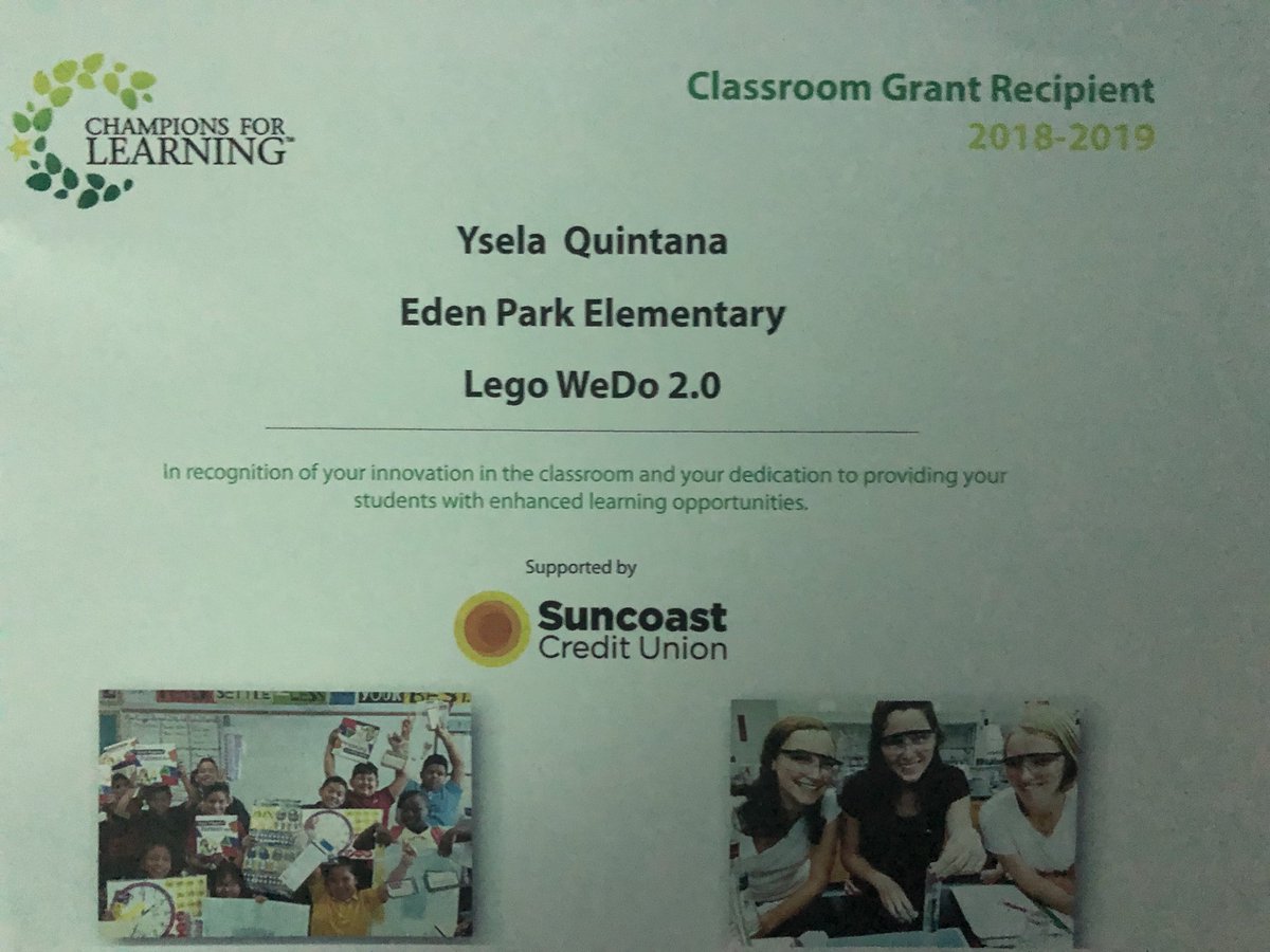 FutureReadyCCPS's tweet photo. Thank you Seminole Tribe of Florida for the grants you funded for @EPEBobcats . Robotics and digital learning will be happening at Eden Park! @BoardDirectors @collierschools @Champs4Learning @SuncoastCU #ccpssucess @PlayOsmo @LEGO_Education https://t.co/5WqeHgsOTA