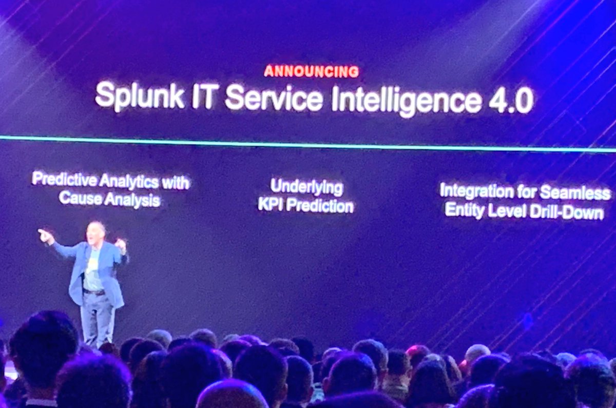 splfrteam's tweet photo. #splunkconf18 #splunknext #itsi en version 4.0 ! @rfronteau predective analytics  ! #splfr #frenchies #community https://t.co/6M5rR6yZ1b