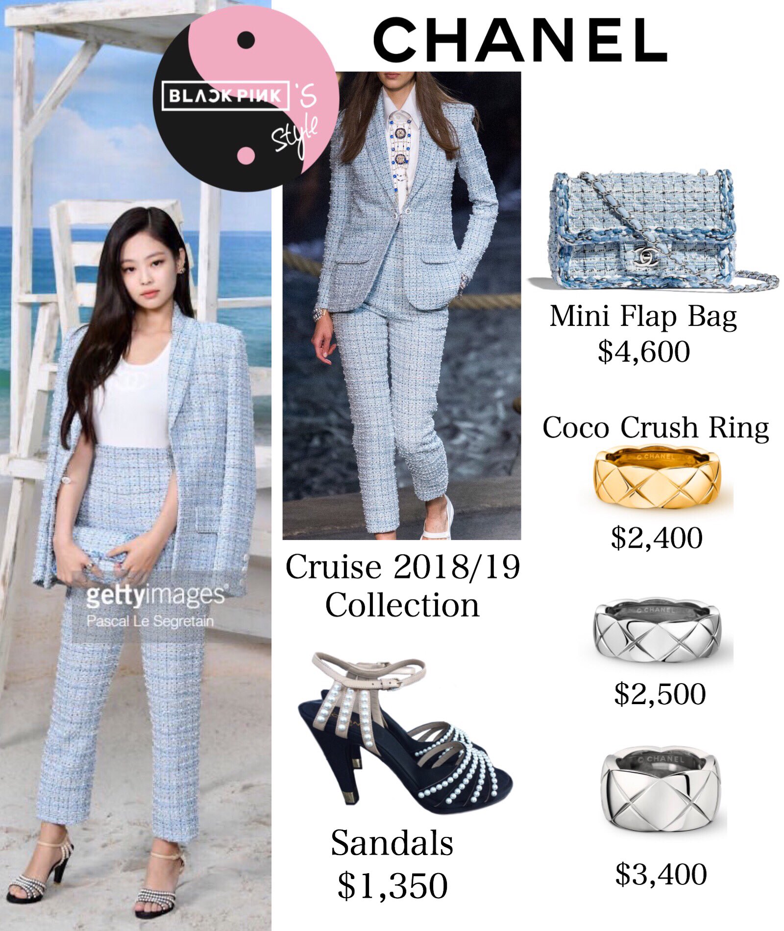 Jennie Style on X: #CHANELSpringSummer 2020 Collection Show 191001 CHANEL  Cruise 2019/20 Collection, Brooch $640, Rings $3,350 / $3,300  #JENNIEChanelWeek #jennie #jenniekim #blackpink⁠ #blackpinkfashion  #blackpinkstyle #jenniefashion #jenniestyl