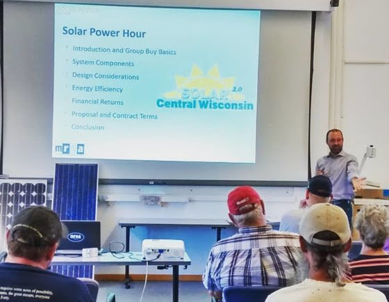 MREA's tweet photo. Are you a home or business owner in Central WI who is interested in the benefits of solar? Attend a free #Solar Power Hour info session this week, &amp; learn about going solar &amp; get a free site assessment. Attend one this week! https://t.co/m28zA6Vb8p https://t.co/hX21z8D0wT