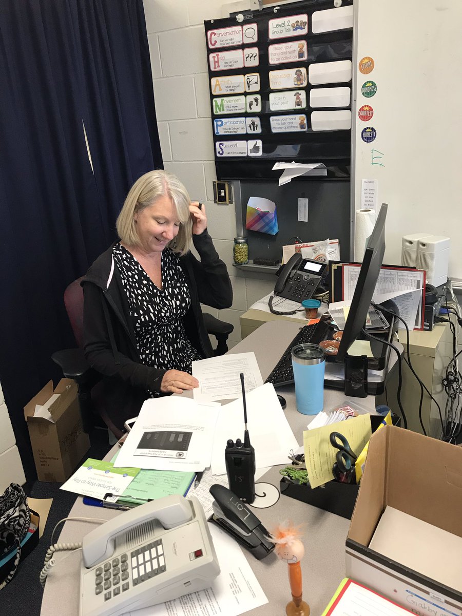 melody4thekids's tweet photo. Look at this Outstanding Superintendents Award winner @DeltonaLksElem I caught her working hard again in a temporary office while they are working on their front office! Always impressed with her amazingness @volusiaschools @ramonita_ortiz1 https://t.co/pslAIMGpgp