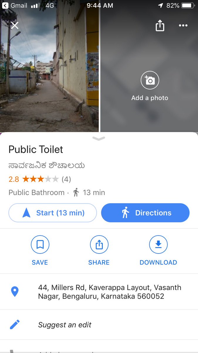 priyachettyr's tweet photo. @Chetankrishna Got to love this @Google @localguides initiative with #SwachhBharat #LooReview #LooSpotting. Shocking that nearest (& quite ugh) #Loo is 950mts away. How close is your nearest #publicloo? Go on, don’t be so such a #toff! Click https://t.co/wsSbzftKjW @localguides https://t.co/fNgWXL43Wh