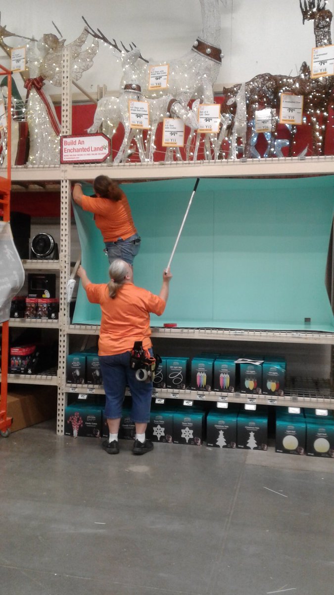 Tiffanys new light show home, Janice is helping to hold up