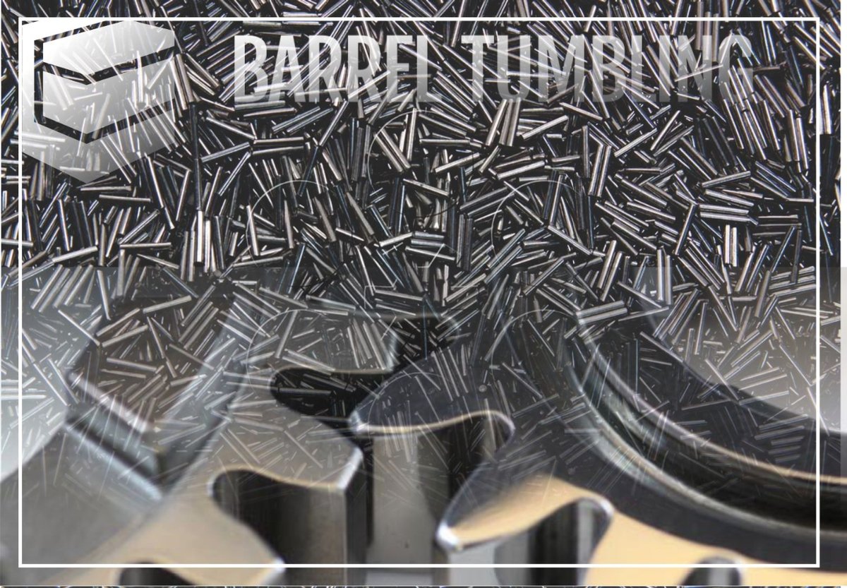Barrel tumbling is used to achieve a variety of finishes. From a clean edge break, to oil and rust removal, machine tumbling is a very efficient process in mass metal finishing.  goo.gl/1pB9ak #Tumbling #Finishing