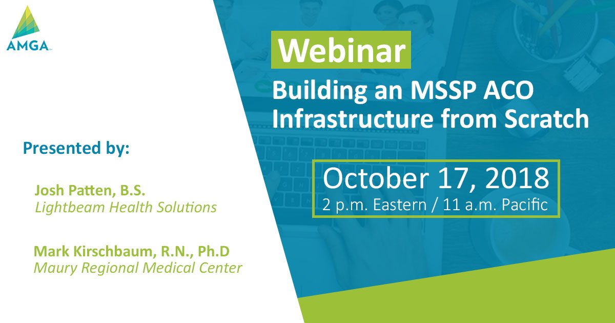 theAMGA's tweet image. Join us for our October 17 webinar to learn how @MauryRegional's ACO built the infrastructure necessary to manage #populationhealth and achieve savings, following its entry into #MSSP in 2017 bit.ly/2CUgKFN
